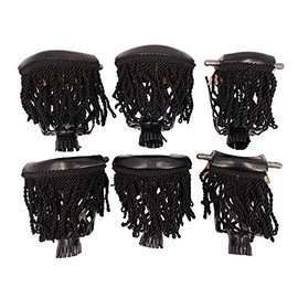 Joy's Billiard Set of 6 Pool Table Leather Pockets Billiard Pockets with Wild Fringe-Black