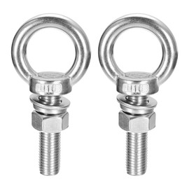 QUARKZMAN Hebeösenbolzen, 2 Sets M16 x 60mm Hebeösenbolzen mit Mutter Unterlegscheibe 304-Edelstahl-Schulter-Hebering-Ösenbolzen zum Aufhängen von Gegenständen