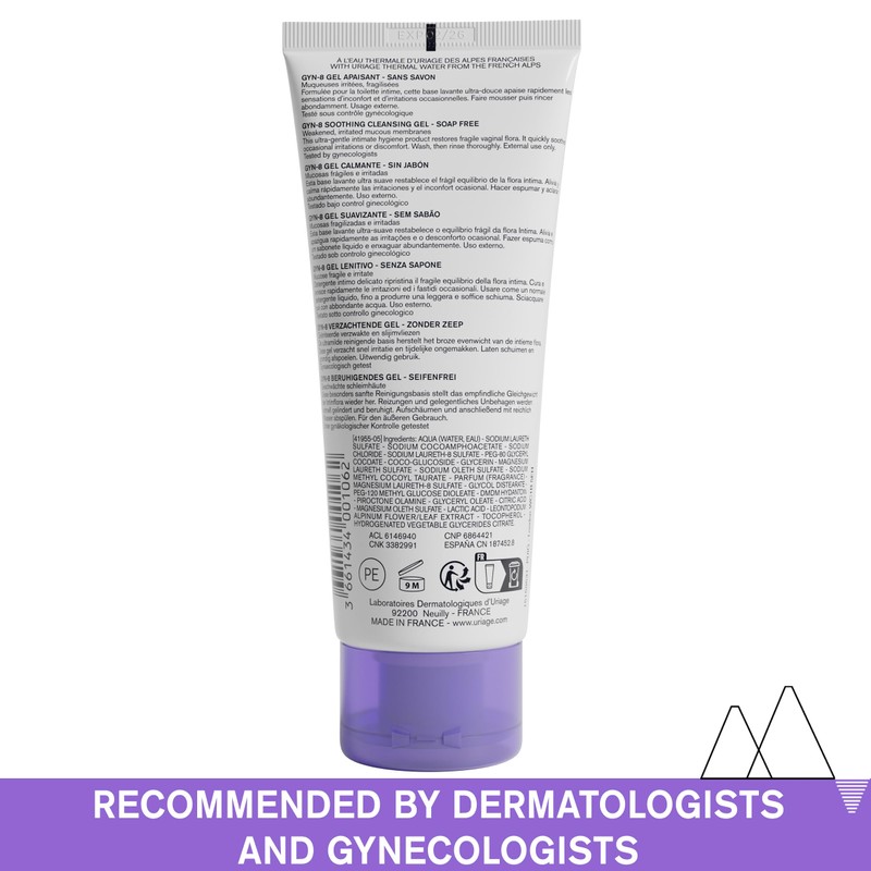 Uriage Gyn-8 Soothing Intimate Cleansing Gel 100ml - Cleanses, Immediately