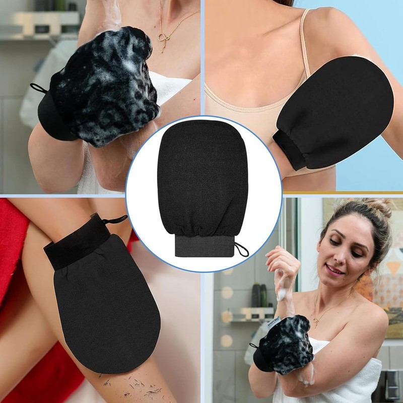 Guantes Exfoliantes para Baño Negros 5 Pcs LBYHZS Hammam y