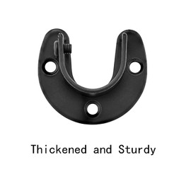 4 Packs Heavy Duty Closet Rod Bracket，Stainless Steel U Shaped Rod Bracket with Screw ，for Closet Shower Curtain Rod, Wardrobe, Cabinet （Black)