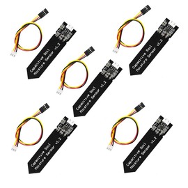 Hailege 5pcs Wide Voltage Capacitive Soil Moisture Sensor Module 3.3~5.5V with Cable Wire for Arduino
