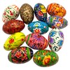 Rumikrafts Handpainted Wooden Easter Eggs (Set of 18, with Basket)
