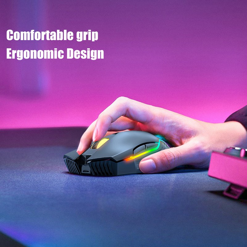 Wireless Mouse 2.4G Rechargeable USB RGB Professional Grade Optical Sensor