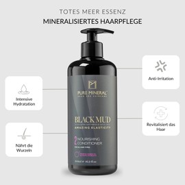 Pure Mineral - After Shampoo with Dead Sea Mud for Hydrated Hair - Nourishing, Soothing, Invigorating - No Sulphates, Parabens, Petrolatum - 500 ml