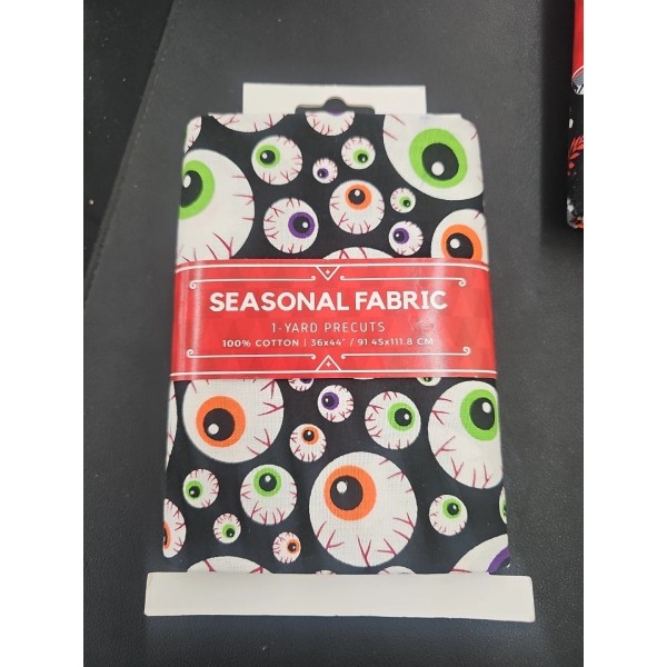 David Textiles Seasonal Fabric 1-Yard Cotton Precuts, Spider Webs Pumpkins