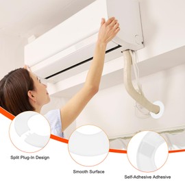 M METERXITY 1-Pack Wall Split Flange, ABS Round Self-Adhesive Escutcheon Plate Cover Buckle for 63 mm/2.48 in Dia Pipe Accessories/Floor/Ceiling, Plumbing Cover Plates [White,6.5mm/0.26in H]