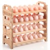 Reallnaive 4 Tier Wooden Egg Holder for Countertop, Bamboo Stackable