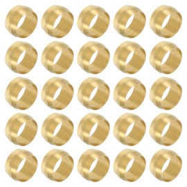 PATIKIL Brass Compression Sleeves Ferrules for 10mm OD Tube, 70 Pack Brass Ferrule Fitting Brass Compression Tube Fitting Ring Assortment Kit for Air Water Gas Pipe Line Fitting Oil