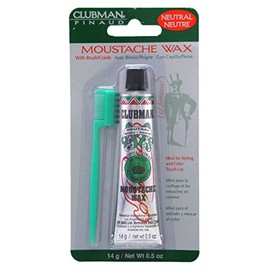 Clubman Moustwax with Brush, White (Neutral)