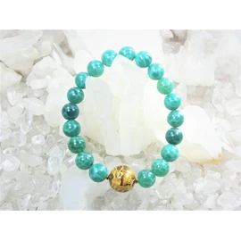 Kanoishi ∞ Ryujin [For Luck Rising Fortune, Fulfillment of Your Desire!] Gold Dragon Power Stone Bracelet, Men's, Women's, 0.6 inches (14 mm), Natural Stone, Dragon Agate, 0.4 inches (10 mm) (For