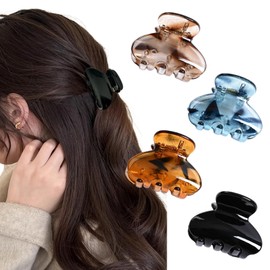 Ypkia Set of 4 Butterfly Hair Clips Small Set Hair Clips Women's Acrylic Hair Clip for Women Girls Thin Hair Accessories (Colour-2)