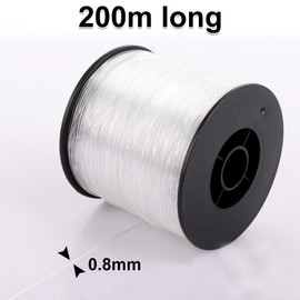 MEIDIV 3 Pack Clear Fish Wire for Hanging Decorations, 0.8 mm Nylon Fishing Wire for Hanging Decorations, Invisible Fishing Line Clear String with Crimping Sleeves for Hanging Crafts, Pictures