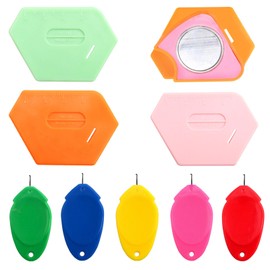 FORWOMLM Craft Sewing Kits, 4pcs Magnetic Seam Guides Multifunctional Polygonal Hem Guide with Scale and 5pcs Guide Needle Threaders for Sewing Machines Accessories Quilting Supplies