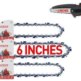 3Pcs FUGUIB 6 Pollici Catena Motosega 1/4"LP 1,1 mm 36 Maglie 15 cm