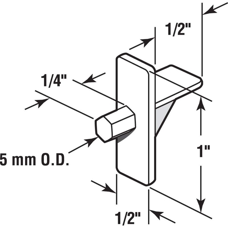 Prime-Line EP 9381 Shelf Support Pegs, 5 mm. Diameter, Plastic,
