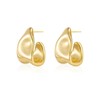 Chunky Gold Earrings for Women Trendy Irregular Geometric C-Shaped Stud