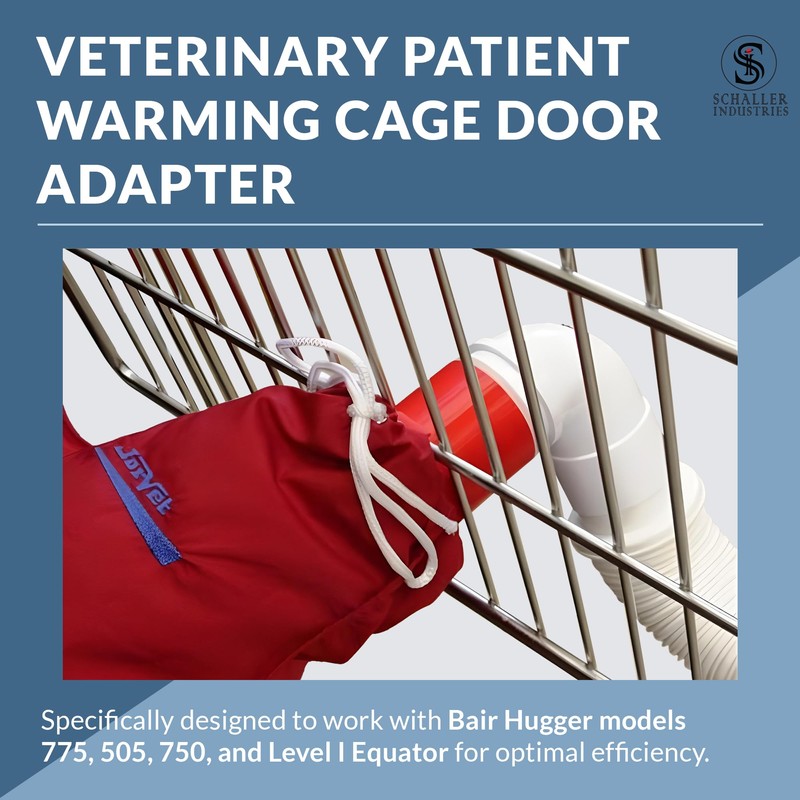 Veterinary Patient Warming Cage Door Adapter Compatible with Bair Hugger