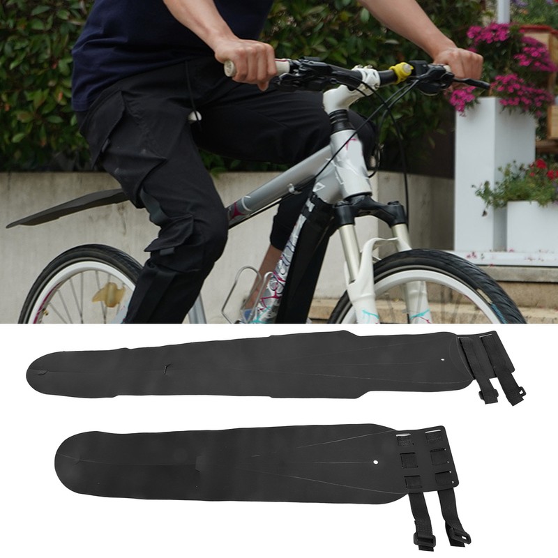2pcs Bicycle Fenders PP Waterproof Rollable Bike Front Rear Mudguard