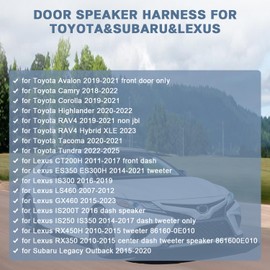 Fiegromech Car Door Speaker Wiring Harness Replacement for Toyota Camry Corolla Highlander RAV4 Tundra Avalon Lexus,4PCS Vehicle Dash Tweeter Speakers Adapter Connector