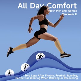 OUIVIAL Zipper Compression Socks Open Toe 15-20mmHg for Women&Men 2 Pairs Knee High Support Socks for Running Cycling