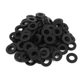 TOP-VIGOR 100Pcs Rubber Flat Washers, 16mm OD 8mm ID 2mm Thickness Heavy Duty Black Rubber Grommet Vibration Damping Pads Sealing Gasket Washers for Faucet Pipe Water Hose Fastener Bolt
