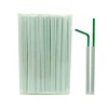 FOREVERIE 100 Count Green Flexible Plastic Drinking Disposable Straws Individually