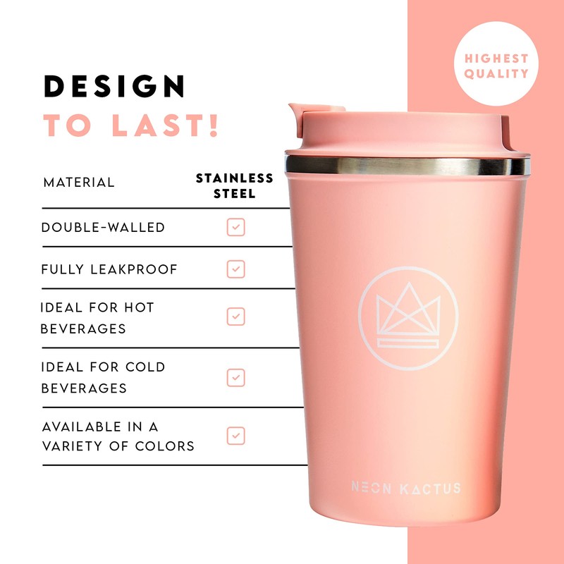 Neon Kactus Insulated Coffee Cup | Travel Cup | Double