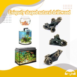 PetnBeyond Natural Large Driftwood for Fish Tank - 2 Pieces Assorted Branch Decorations, Aquarium Wood for Reptiles Tank, Coral Driftwood for Aquarium Decor, Terrarium Wood, Lizard Habitat Reptile Hid
