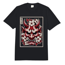 Yokai Oni Face Mask Japanese Devil Japanese Demon Oni Mask Comfort Colors Adult Heavyweight T-Shirt