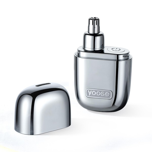 Yoose Nose Hair Cutter, 2024 Alloy, N1-S, Material Upgraded, USB, Rechargeable, Convenient to Carry, Low Noise, Unisex, Silver