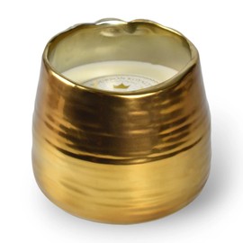 Bourbon Royalty Regal Golden Textured Midas Large 36 Ounce Ceramic/Wax Scented Votive Jar Candle for Home or Office, Paradise, Midas/Gold, BRY-PA-36MD