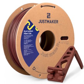 JUSTMAKER PLA Carbon Fiber Lite 3D Printer Filament, Upgrade Strength Matte Filament, Upgrade Cardboard Spool, Dimensional Accuracy +/-0.03mm, 1.75mm, 1 kg (2.2 lbs), Wine Red