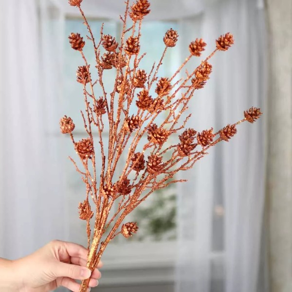 Unbranded Set of 2 Decorative Copper Sparkling Artificial 26" Twig