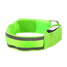 AIXXCUVQ Security and Protection Reflective Armband with Bright LED Light for Outdoor Sports Led Running Vest ABS Reflective Band, Green