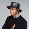 Kangol Rev Bucket Faux Leather Black, M, Plain, Adult, black,