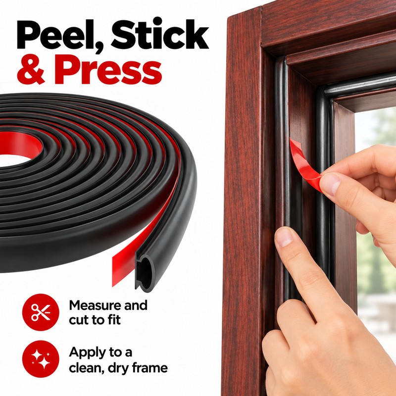 Self-Adhesive Door and Window Weather Stripping for Gap Sealing –