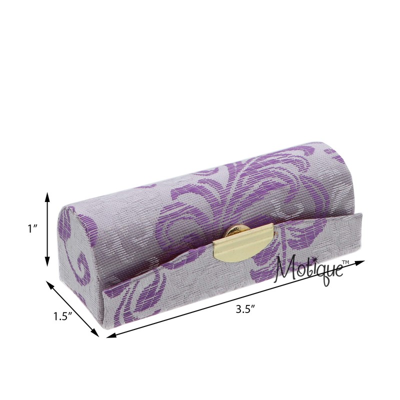 Lavender Lipstick Case with Brocade Design