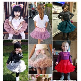 YLLSOPHAN Extra Fluffy Tutu Skirt Birthday Disco Party Ballet Dance Performance Multi Layers Tulle Newborn to Teenage (UK, Age, 3 Years, 4 Years, Regular, White)