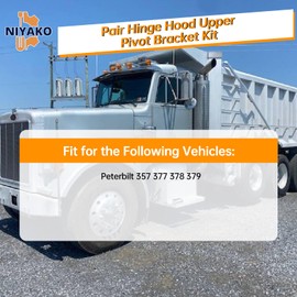 Niyako 13-04286L 13-04286R Pair Hinge Hood Upper Pivot Bracket Kit Replacement#1304286L 1304286R Fit Peterbilt 357 377 378 379