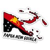 Squiddy Papua New Guinea Map with Flag - Vinyl Sticker for Car, Laptop, Notebook - 5"