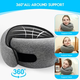 2024 New Memory Foam Travel Pillow for Airplanes,Neck Pillow for Traveling,Neck Plus Travel Pillow,Neck Plus Travel Neck Pillow | Generic