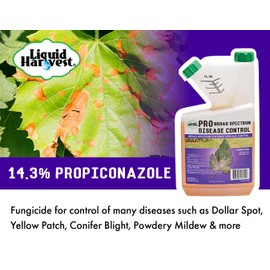 Liquid Harvest Broad Spectrum Disease Control – 32 Ounces - 14.3% Propiconazole Fungicide for Turf, Ornamentals & Plants – Effective Against Powdery Mildew, Rust, Leaf Spot & More for Healthier Plants