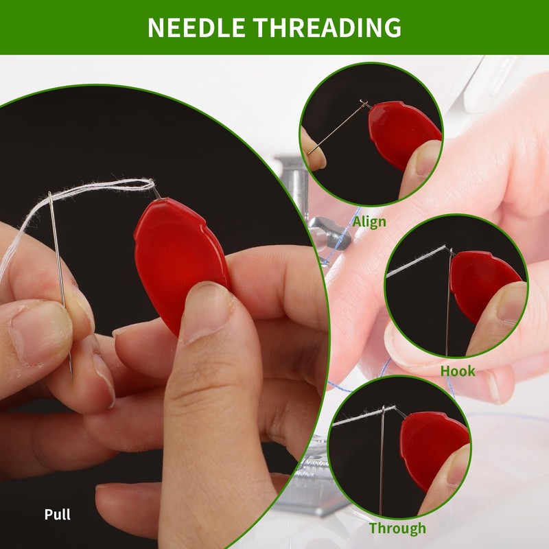 22Pcs Fish Mouth Sewing Needle Threader Set, Easy Selfthread Needle