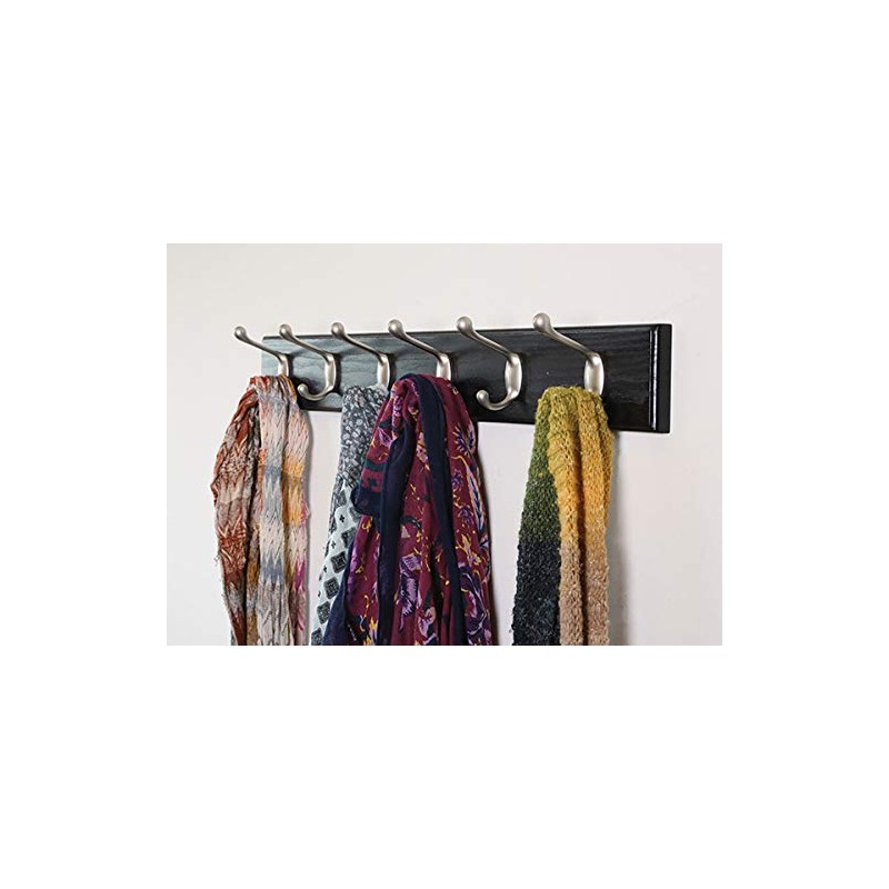 HIGH & MIGHTY 515757 Coat Rack 6 Hook Rail, Easy