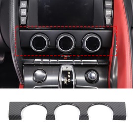 DIYUCAR ABS Plastics Car Centre Console Air Conditioning Control Knob Panel Cover Trim for Jaguar F-TYPE 2013-2024 Auto Interior Accessories (Carbon Fiber)