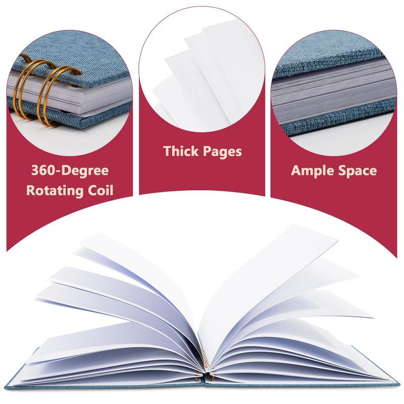 Vienrose 8X8 Inch DIY Scrapbook Album Linen Arch Window Photo