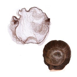 Hair Bundling Net, Set of 50, Hairpins, Bun Net, Elastic Fabric, 0.2 inch (5 mm) Mesh, Ballet (Brown)