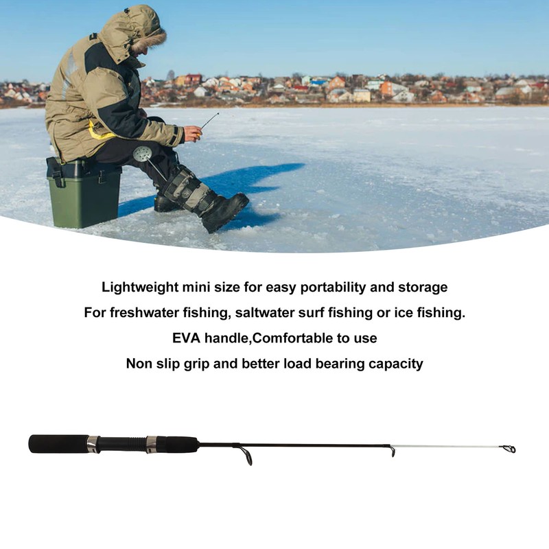 Mini Ice Fishing Rod Carbon Fiber with Ceramic Guide Ring