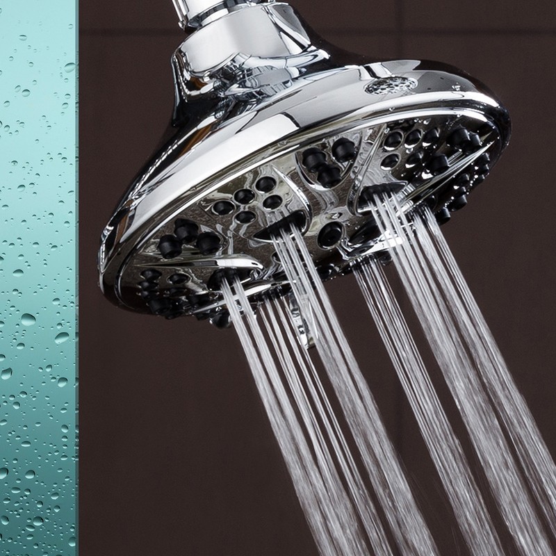AquaDance High Pressure 6-Setting, Large 5-Inch Shower Head with Full